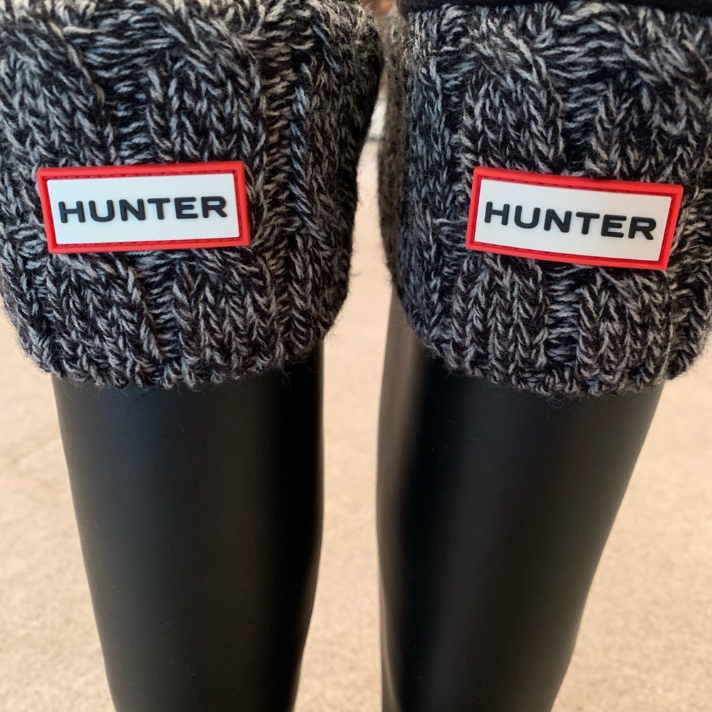 Tall Black Hunter Boots with Sock Inserts